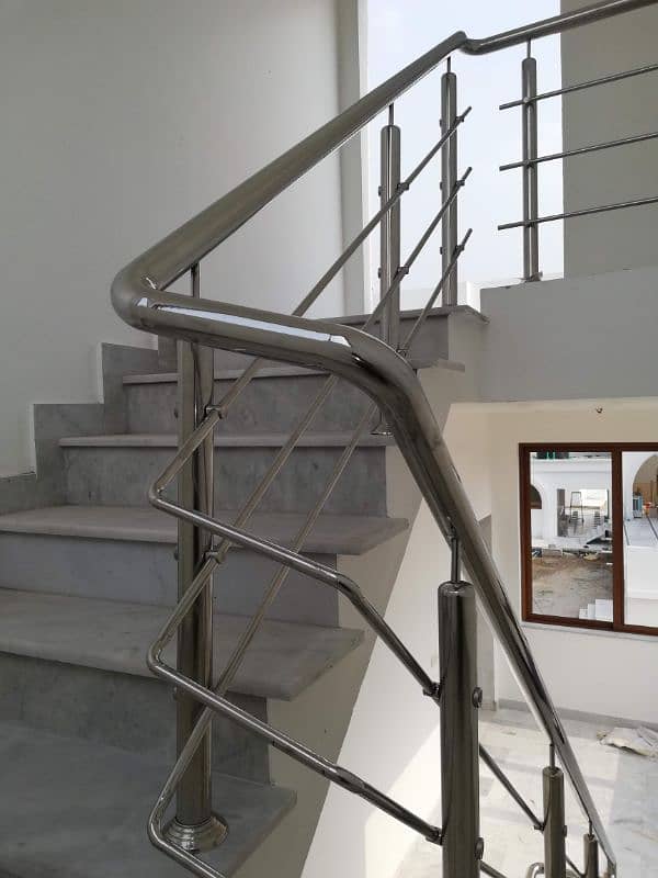 Stainless Steel, Glass, Railing, Grill, Fence, Stairs, terrace, 2