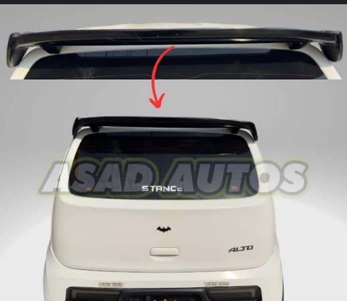 black univeral spoiler with light for swift/alto/cultus/picanto 0