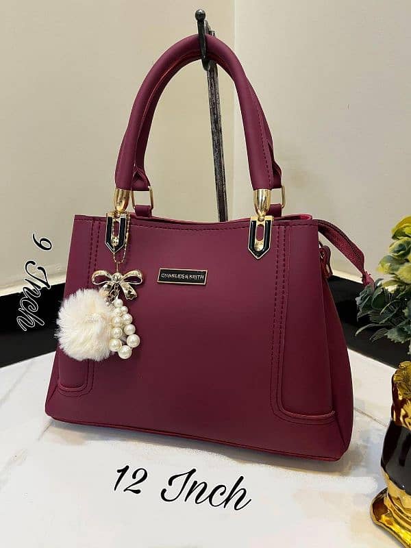 Women's PU leather Plain Hand Bag 4