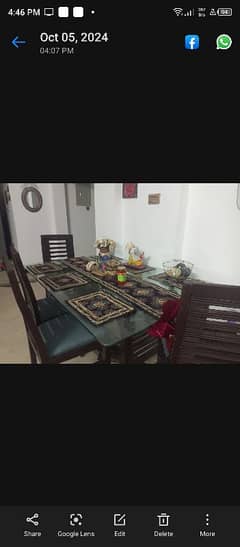 dining table with double glass table