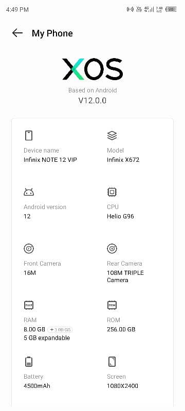 Infinix Note 12 VIP (8+5/256) Good condition complete box 2