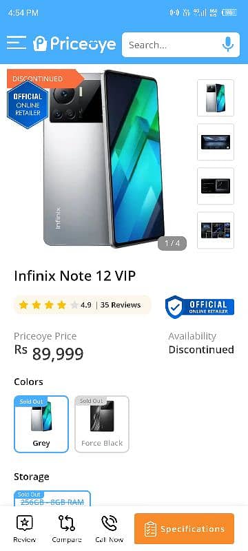 Infinix Note 12 VIP (8+5/256) Good condition complete box 4