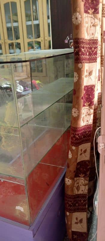 wooden rack with glass shelves urgent sell 1