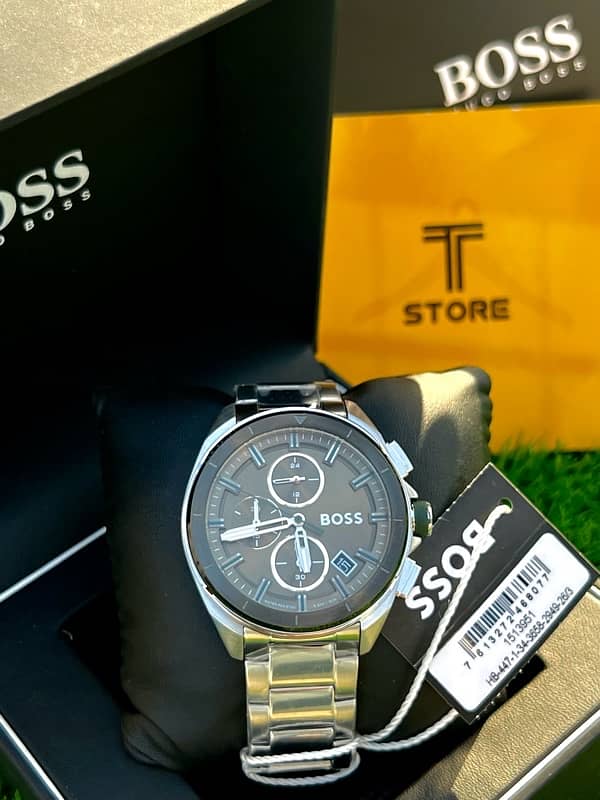 Original Hugo Boss Volane Silver Stainless Steel Chronograph Watch 2