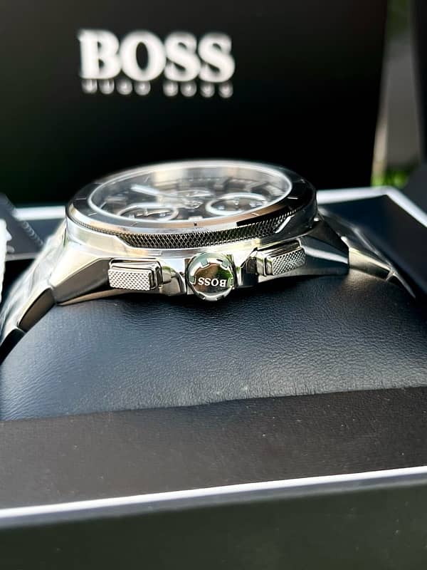 Original Hugo Boss Volane Silver Stainless Steel Chronograph Watch 3