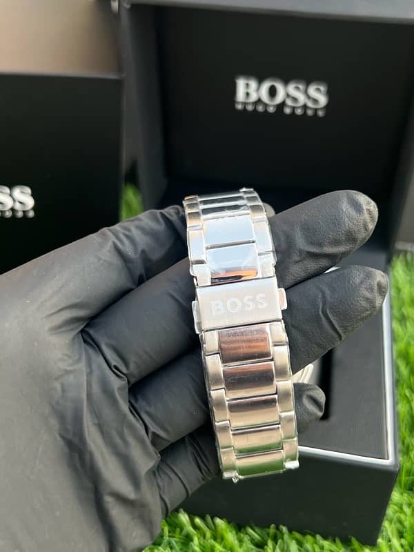 Original Hugo Boss Volane Silver Stainless Steel Chronograph Watch 4