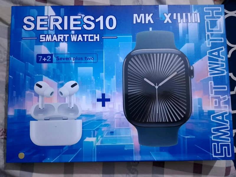 Series 10 MK-X Smartwatch & AirPods | 7 Straps + 2-in-1 Combo 0