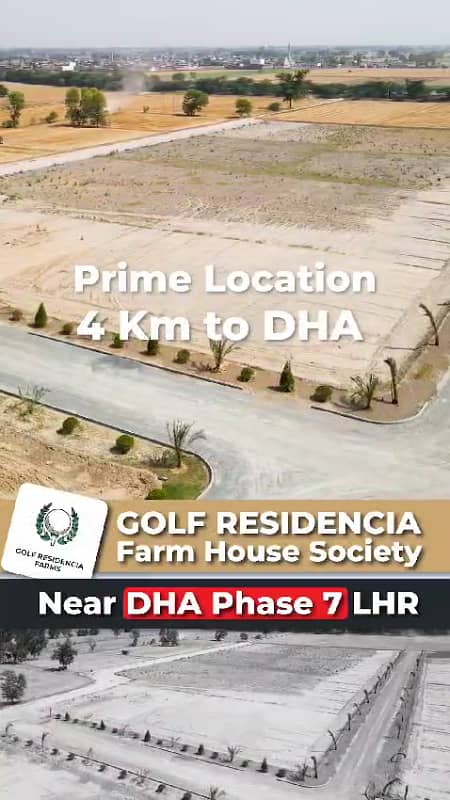 4 Walls Developers Offer Golf Residencia Farmhouse 4-Kanal Plot for Sale Near DHA Phase-7 4