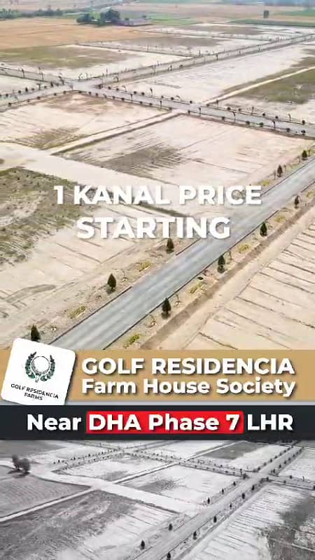 4 Walls Developers Offer Golf Residencia Farmhouse 4-Kanal Plot for Sale Near DHA Phase-7 8