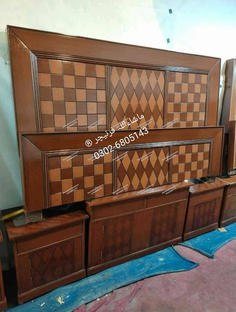 Bed Set - Bedroom Set - Double Bed - Wooden Bed - Bed with Side Table 12