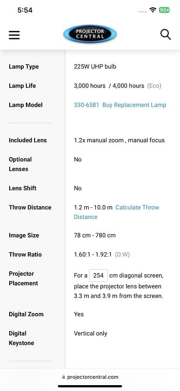 Dell 1510X Projector U. K import 2