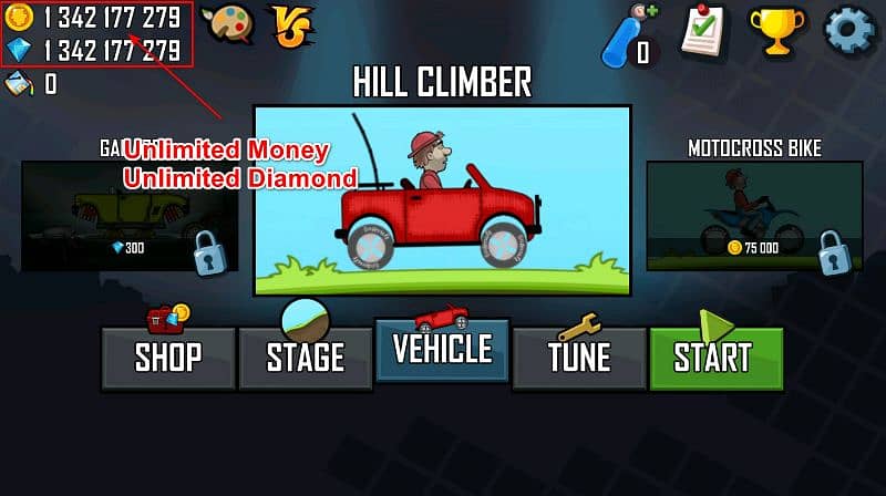 Hill Climb Racing & unlimited Money Unlocked Mod All Car Unlocked 1