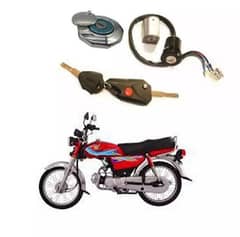 3 ps lock set CD70 computer key with extra key for motorcycle