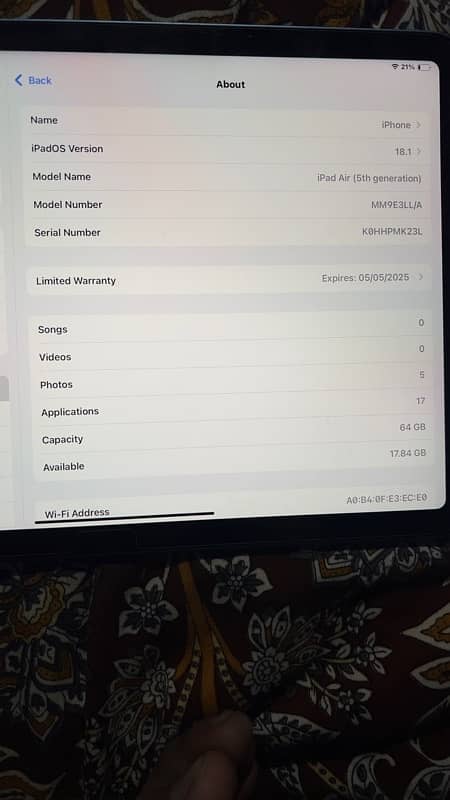 Ipad Air 5th(Gen) Under warranty For sale 1