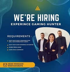 gameing hunting jobs