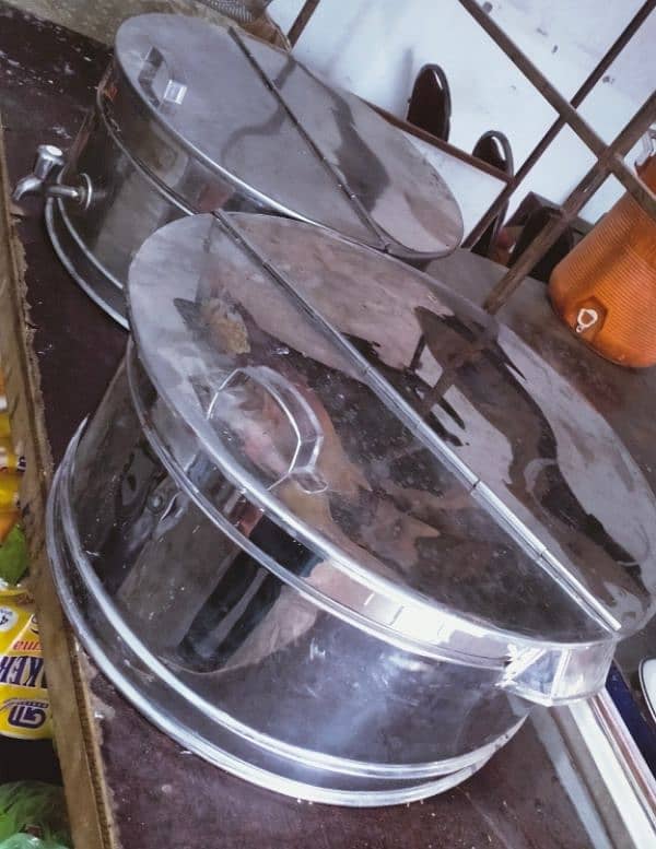 Dahi bhlay fruit Chaat tub new condition pure steel 0