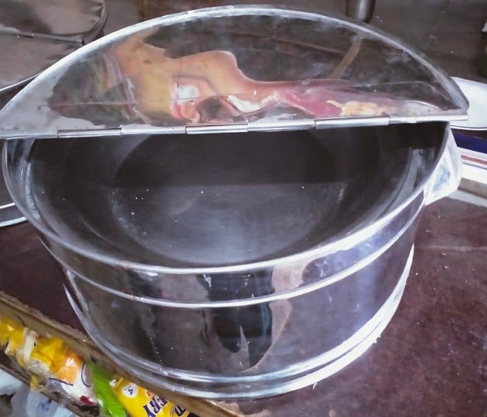 Dahi bhlay fruit Chaat tub new condition pure steel 1