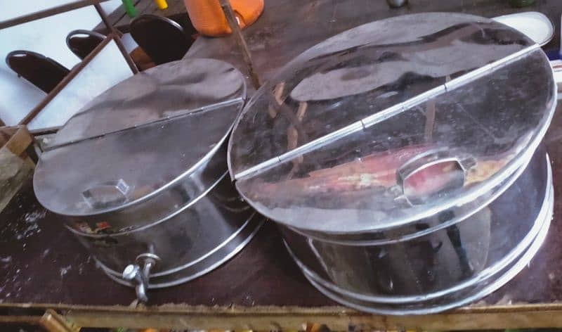 Dahi bhlay fruit Chaat tub new condition pure steel 2