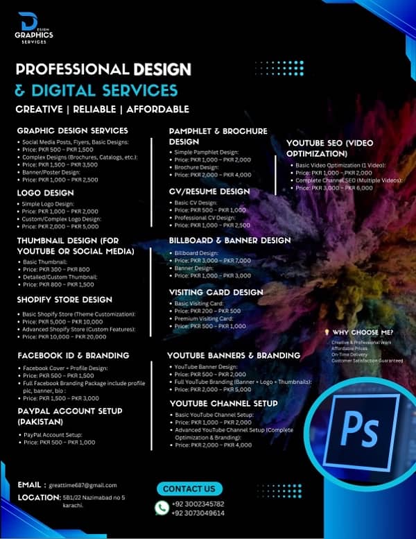 Professional Graphic & Digital Services – Creative, and Affordable 0