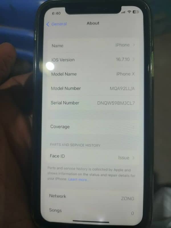 iphone x pta approved 256gb penal change face id work nh kar rha 1