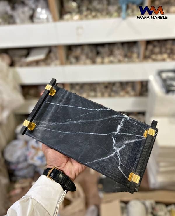 Black and White Natural Marble Tray. #WM 4