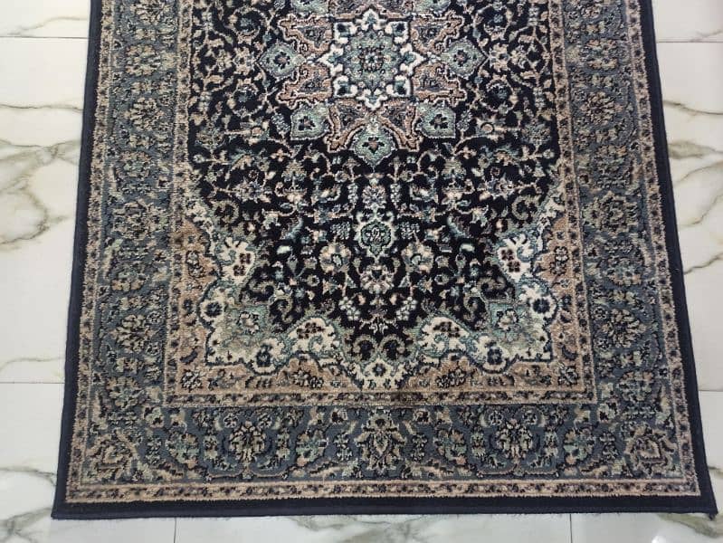 Beautiful Navy Blue and Beige Carpet 1