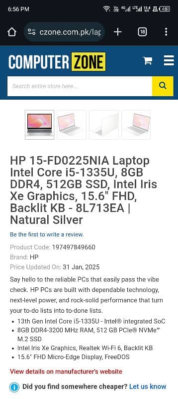 HP laptop core i5 13th gen 14