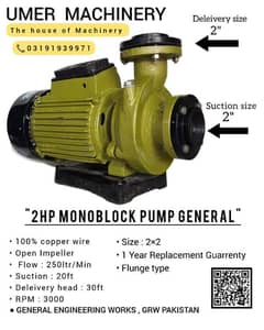 1HP 2HP 2×2  Mono block Water suction pump motor/Monoblock Water Pump