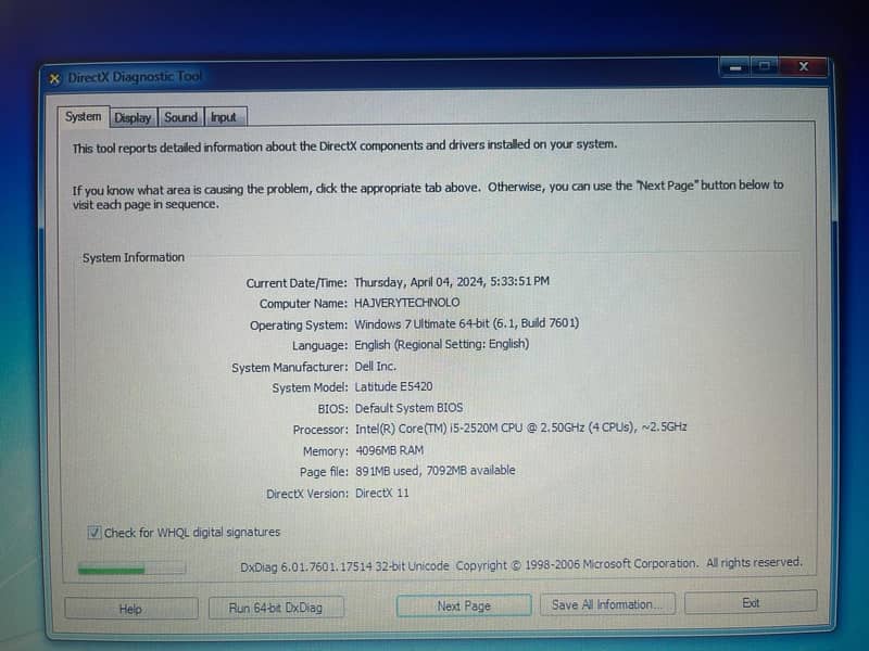 Dell Latitude E5420 0322-8832611 8