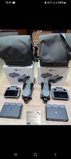 DJI AIR 3 FLY MORE COMBO RC 2 MUKAMMAL BOX 10/10