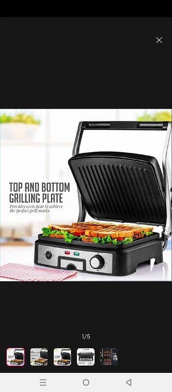 NATIONAL PRESS GRILL Fish& Sandwich  Maker With Warranty 4