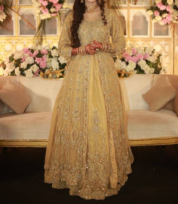 Beautiful Bridal designer walima maxi with duptta and jewelry. 3