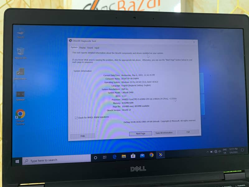 Dell latitude 5480 i5 6th Generation 14 inch Display 5