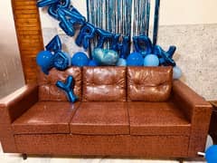 Moltyfoam Leather 5 Seater Sofa With Cushions