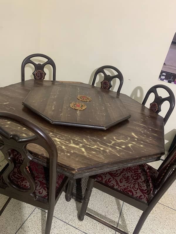 dining table with 6 chairs pure kikar wood 0