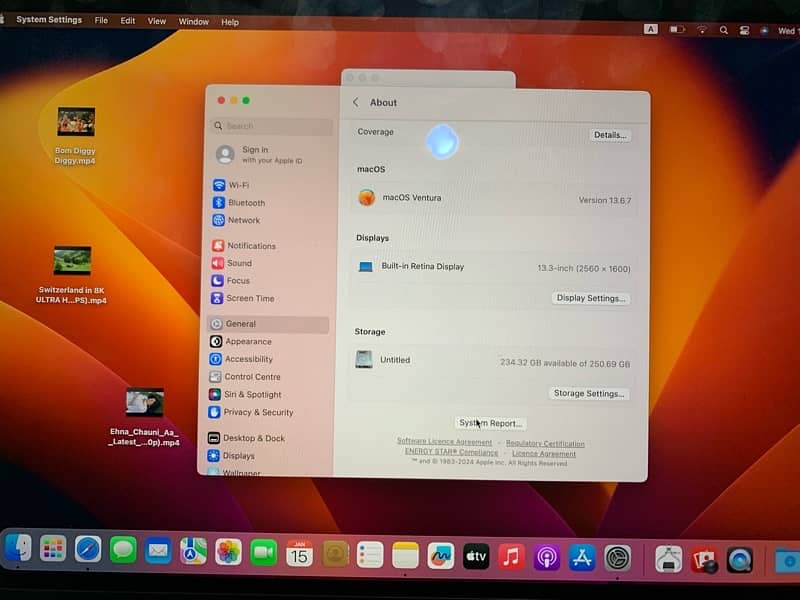 Mackbook pro 2019 13 inches i5 16Rm 256ssd Touchbar 8