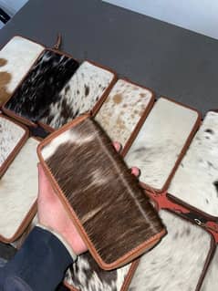 handmade cowhide clutches