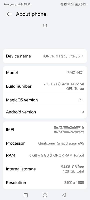 Honor Magic 5 Lite 5G 3