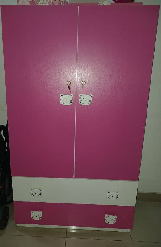 Girls wardrobe, Kids cupboard, Customized kids cupboard, Pink wardrobe 0