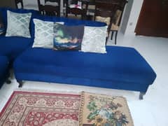 L Shaped Sofa, Navy Blue