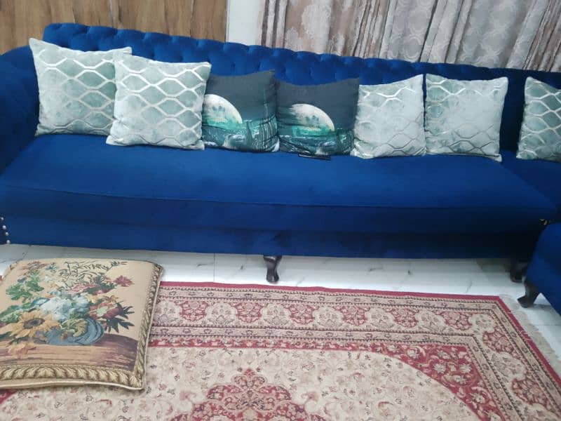 L Shaped Sofa, Navy Blue 5