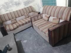 Used 5-Seater Wooden Sofa Set | Urgent Sale