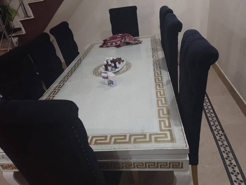 dining for sell black chairs white table 1