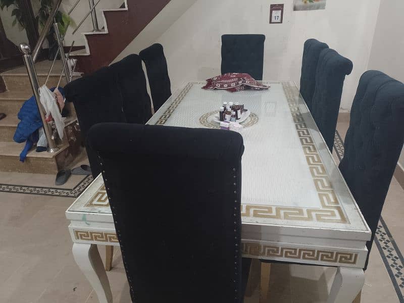 dining for sell black chairs white table 2