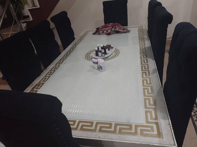 dining for sell black chairs white table 4