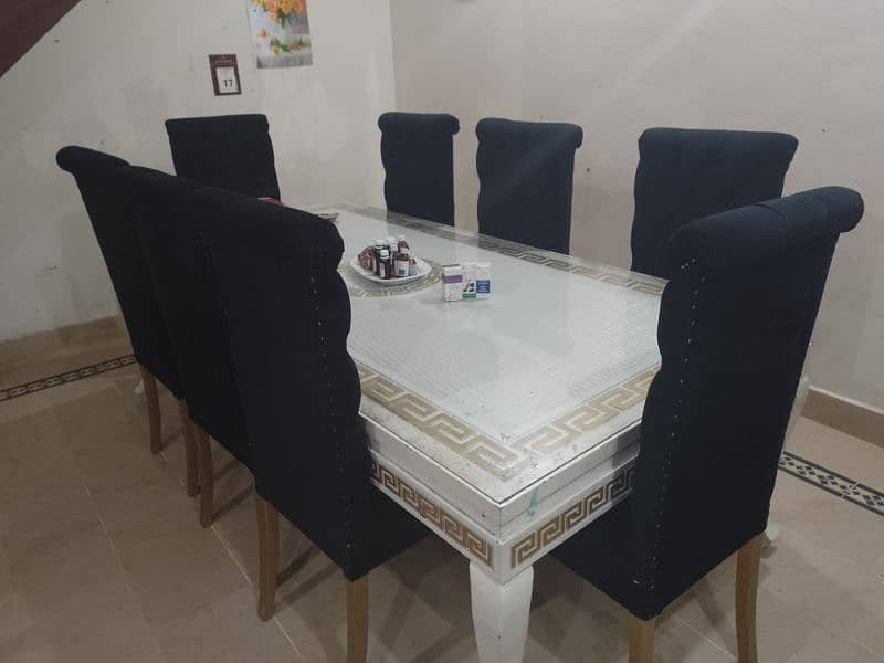 dining for sell black chairs white table 9