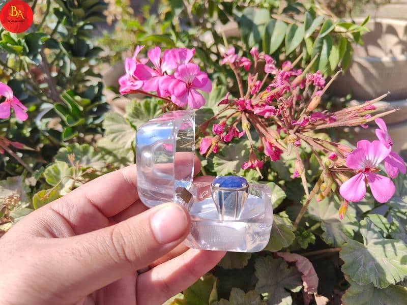 100% original blue Sapphire (nelaam) stone in silver ring 2