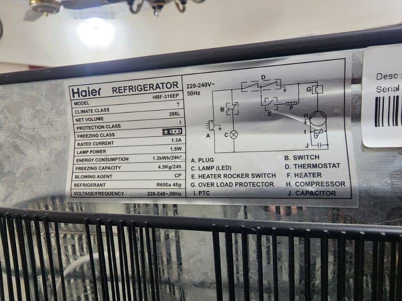 Haier Refrigerator (HRF-316EP) (Medium Size) 2