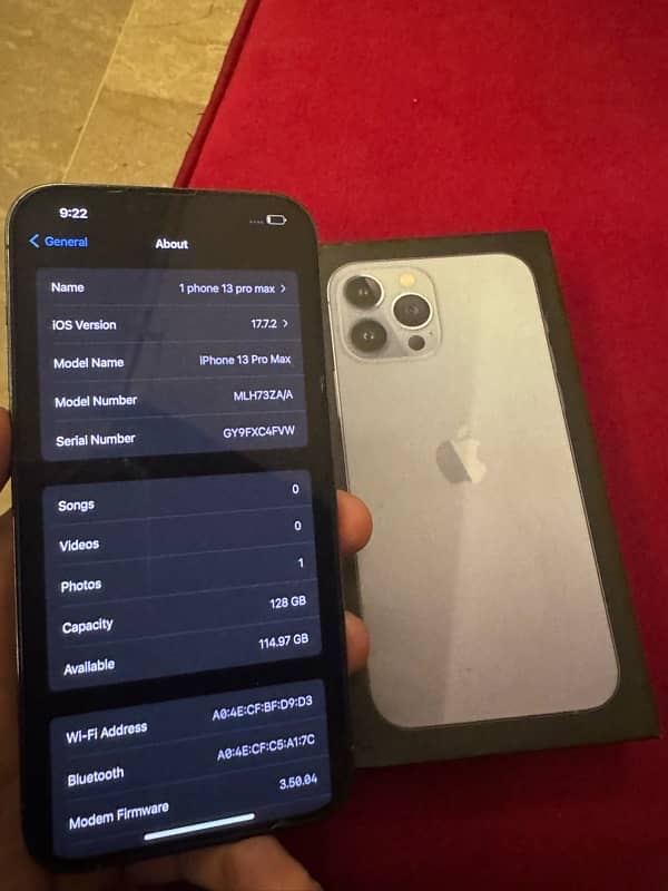 i phone 13 pro Max 128 GB duel Sim 7