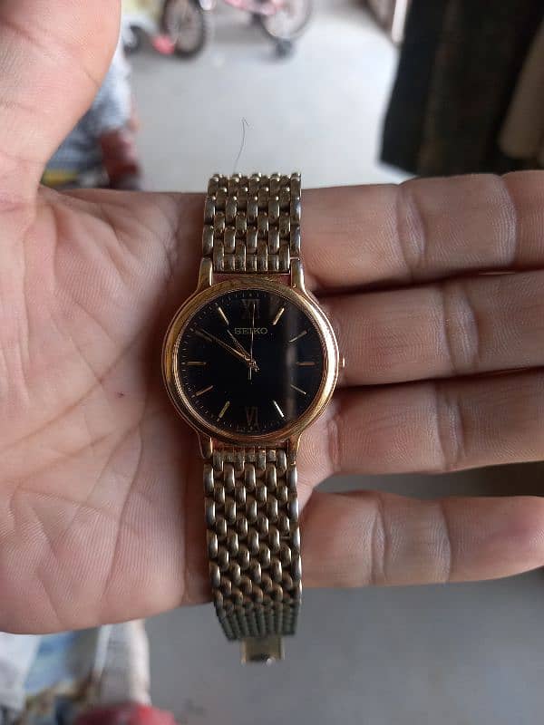 seiko original watch beautiful design gold plated pure gold 0